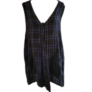 IRIDIUM Reversible Single Button Plaid Vest Size XL EUC
